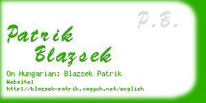 patrik blazsek business card